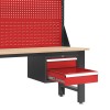 Pracovní stůl LOGAN, 1500 x 1700 x 750 mm, antracitově červená