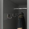 Plechová šatní skříň na soklu s mezistěnou KACPER, 800 x 1800 x 500 mm, šedá