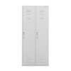 Plechová šatní skříň na soklu s mezistěnou KACPER, 800 x 1800 x 500 mm, šedá